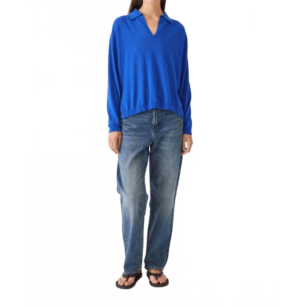NEW DEMYLEE NEW YORK sora long sleeve sweater in cobalt